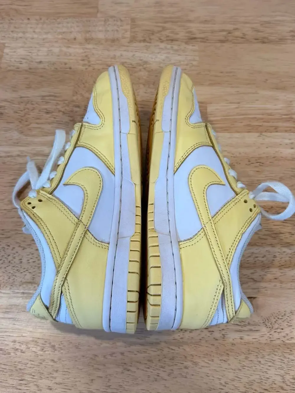 Nike Dunk Low 'White Soft Yellow' Leather Low Top Kids Size 4Y